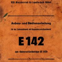 Bedienungsanleitung Doppelmessermähwerk UT 082 Mähwerk E142 Brandenburg - Spreewaldheide Vorschau