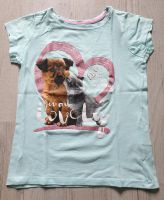 T-Shirt mit Hund u. Katze, türkis, dopodopo, Gr. 116 Nordrhein-Westfalen - Hilden Vorschau