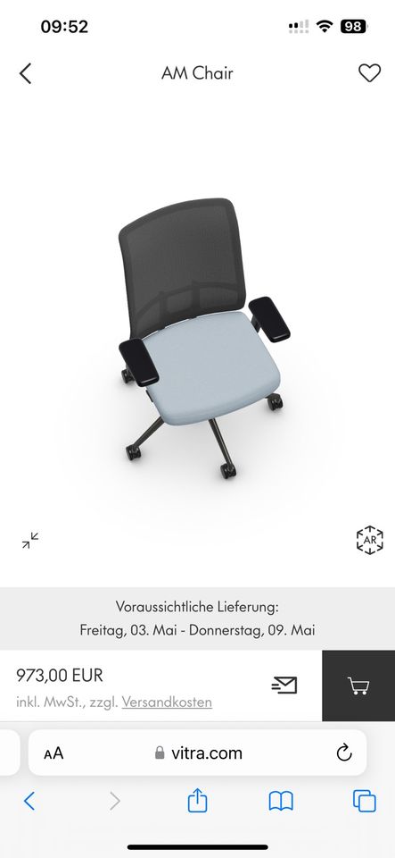 Vitra AM Chair mit Netzrücken Bürostuhl Design in Wiesbaden