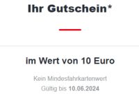 DB Gutschein 10 € eCoupon Deutsche Bahn - kein MBW! Bayern - Augsburg Vorschau