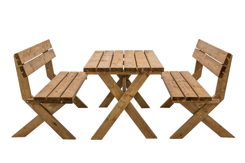 GartenmöbelSet Sitzgruppe Garten Holz Gartengarnitur Holzgarnitur 3