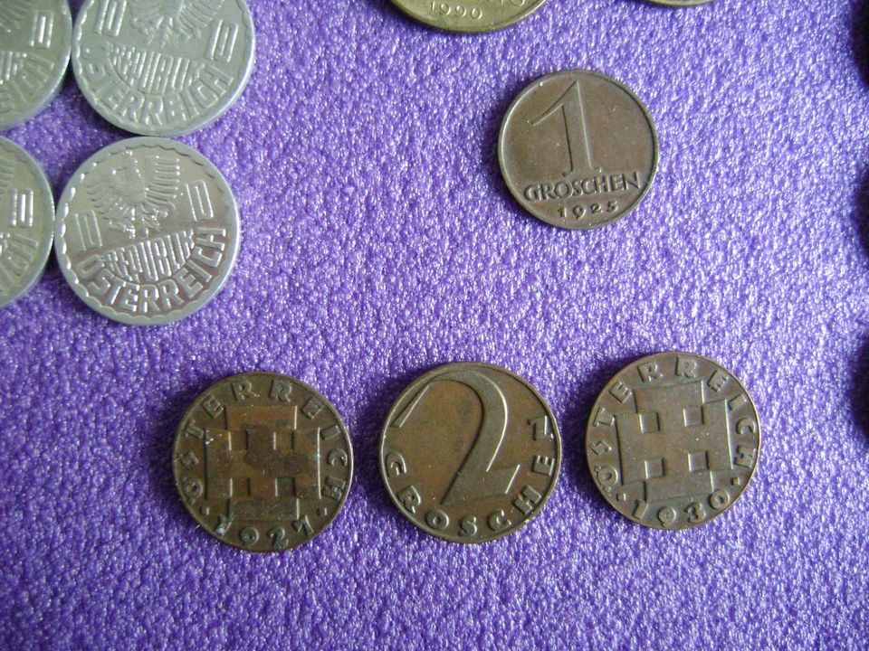 Konvolut von 49 alten Münzen Österreich ab 1925 – ca. 1985 !! in Bochum
