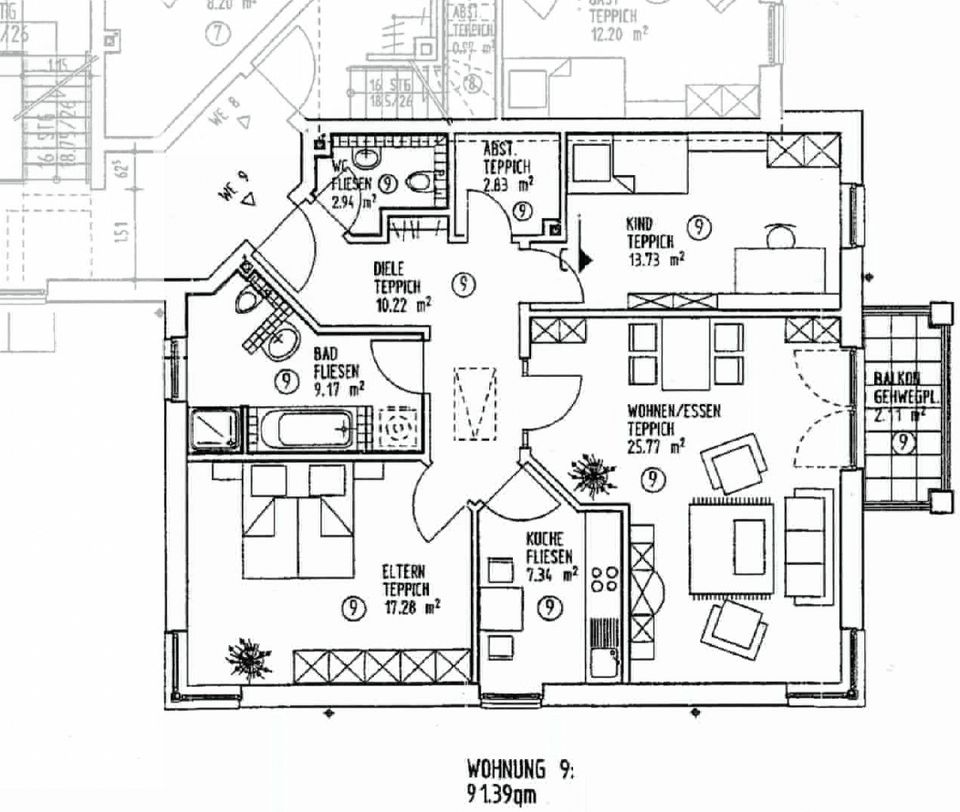 3-Zimmer-Eigentumswohnung mit EBK, Balkon und großem Spitzboden in 26125 Oldenburg / Ofenerdiek in Oldenburg