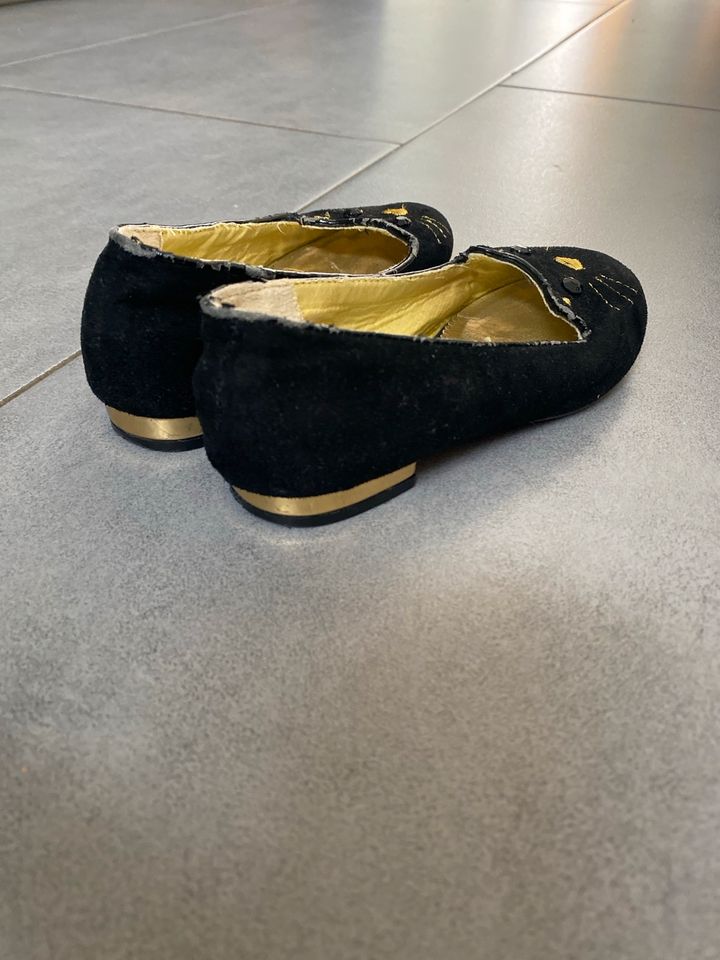 Ballerina Kinderschuhe 26 27 schwarze Katze Kater in Schwindegg