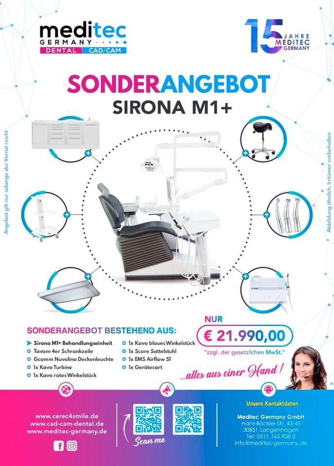 Sirona M1+ Behandlungseinheit generalüberholt Komplett - Package in Langenhagen