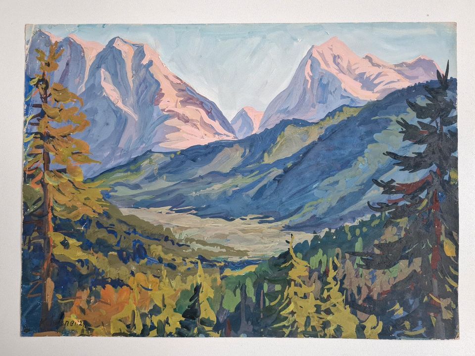 Original Gouache Gemälde Kurt Tetzner 1924 signiert in Dessau-Roßlau