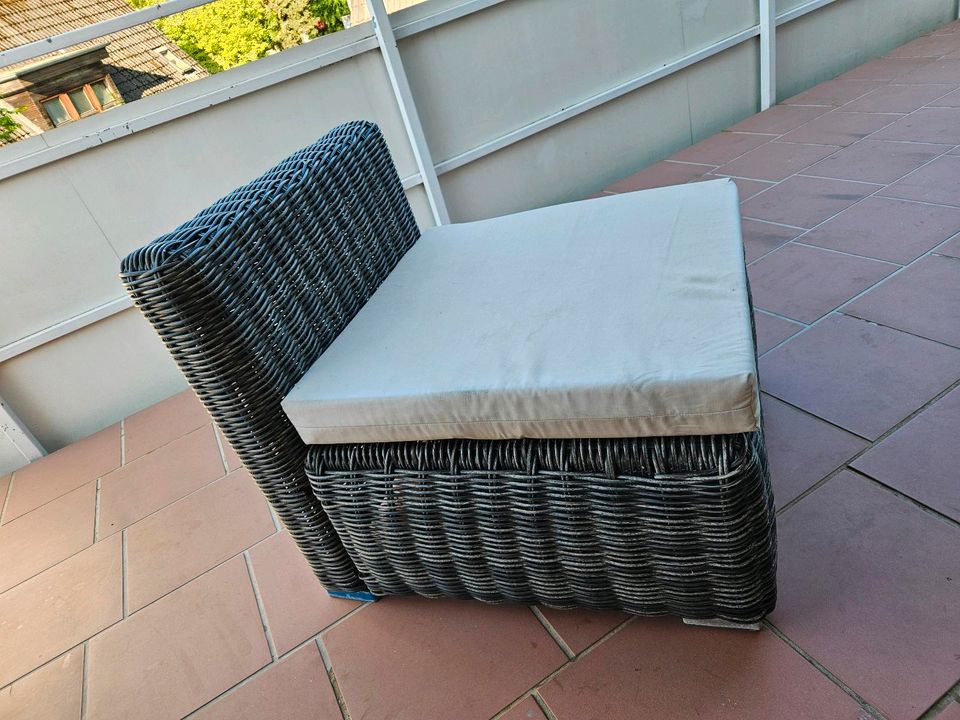 Outdoor Sofa und Sessel Rattanoptik grau braun in Hamburg