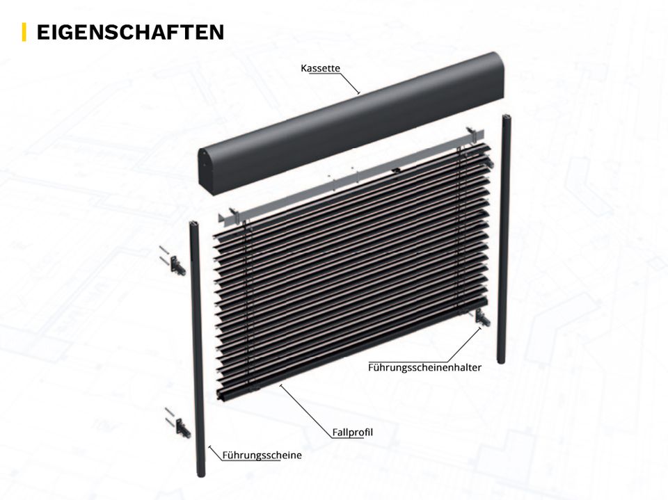 Raffstoren C80 nach Maß Sonnenschutz Außenjalousien mit Antrieb Jalousien 1000 x 1000 mm Schutz für Fenster in Dresden