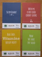 4 Postkarten Food Küche Funny Vitamine Quark Salat Bayern - Alzenau Vorschau