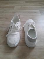 Damen Sneaker weiß silber Glitzer Gr. 38 Bayern - Mitterteich Vorschau
