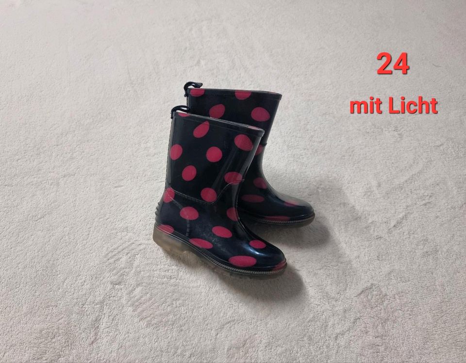 Mädchen 24 Gummistiefel Stiefel Regenstiefel blau pink LED in Paderborn