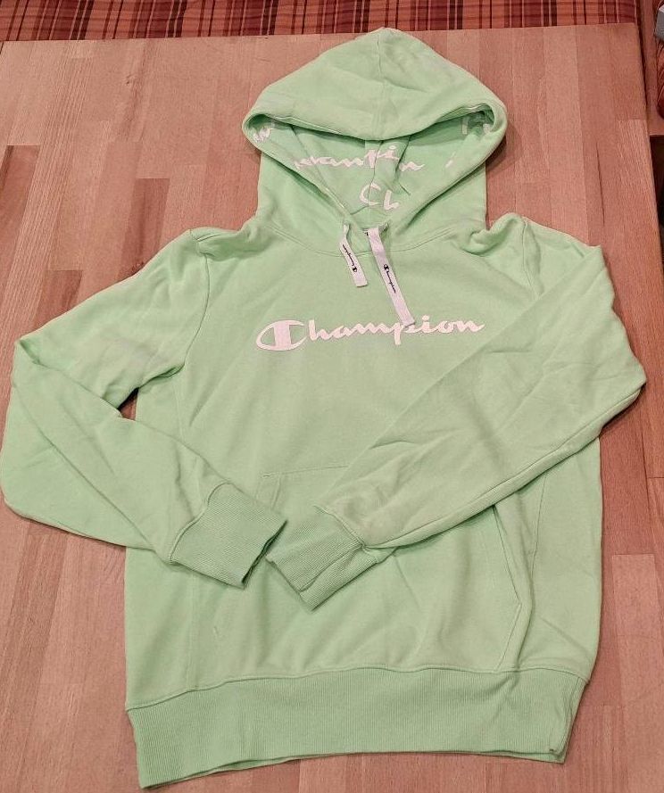 Champion Pulli Hoodie Kapuzenpulli Sweater neongrün Gr. 36/M-NEU in Saal