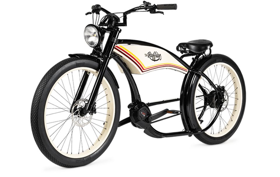 Ruff Cycles The Ruffian Baja Black - Ebike Cruiser Beachcruiser Chopper Bobber in Stadland