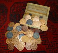 LARP-Geld, LARP-Münzen in Schatzkiste, Trimm-Taler Rodenkirchen - Sürth Vorschau