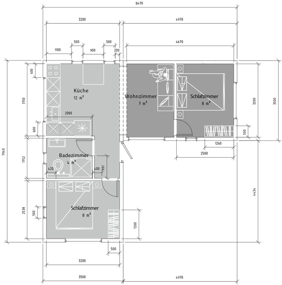 Modulhaus - Modulheim - Tiny House 46 m² FleetHome EKKENHYTTE in Hamburg