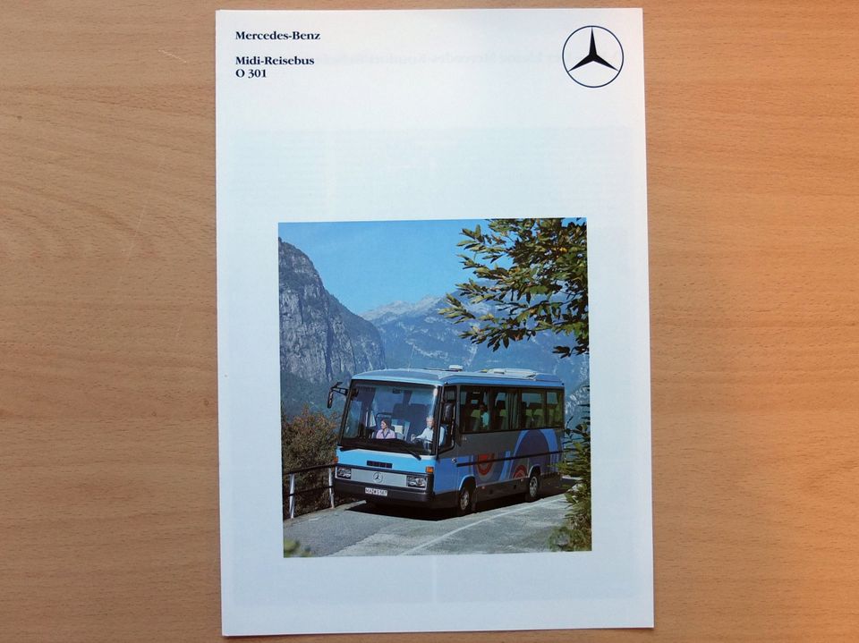 Autoprospekt Bus: Mercedes O301 Midi-Reisebus, 1986 in Oberammergau