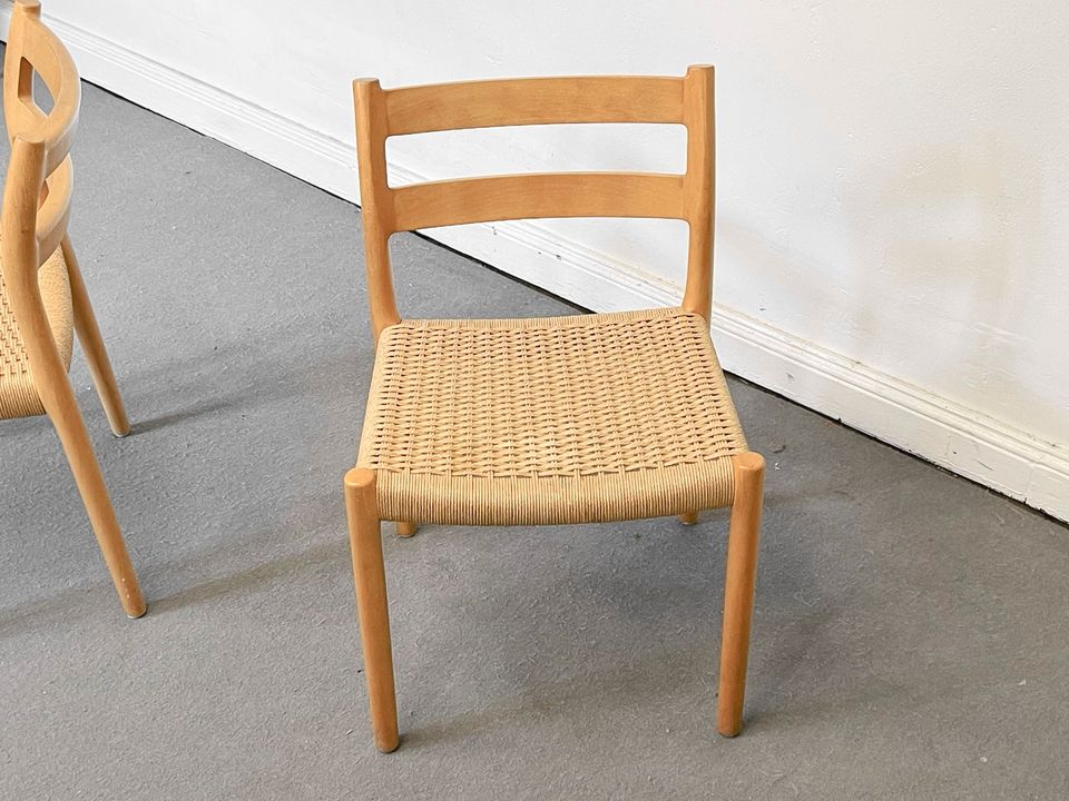 1/2 Niels O. Møller Stühle Eiche Oak Chairs Modell 84 Set 2 1955 in Berlin