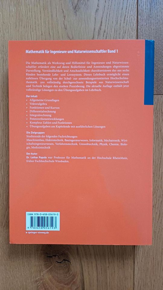Mathematik für Ingenieure Band 1, 14. Auflage, in Hammelburg
