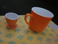 Geschirrset orange Porzellan + 5 Eierbecher + Kaffeepott gratis Hessen - Korbach Vorschau
