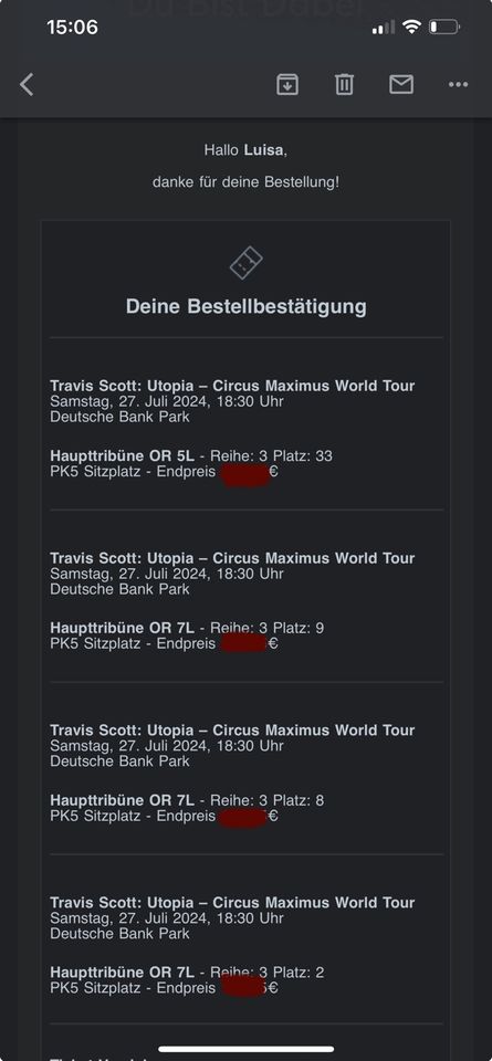 2x TRAVIS SCOTT FRANKFURT in Darmstadt