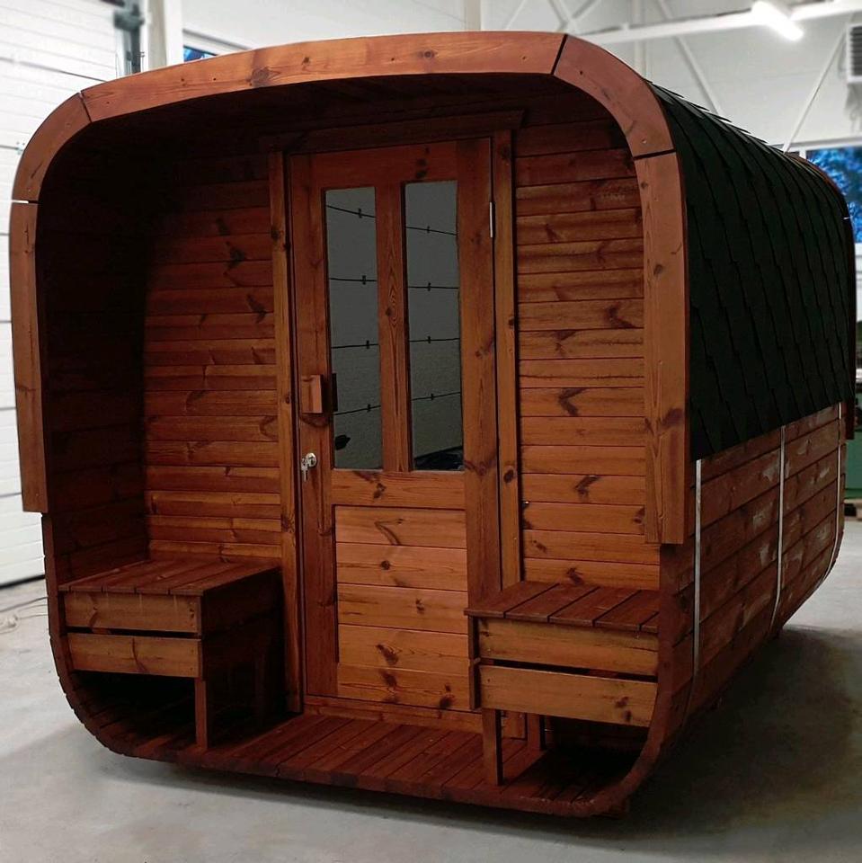 SAUNA Thermoholz 300 cm mit Terrasse Gartensauna Banja in Hüllhorst