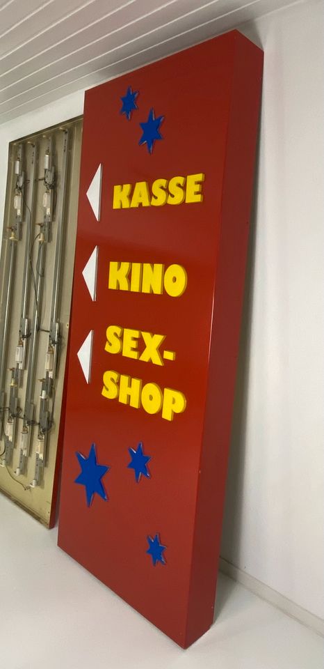 Vintage Reklame Lampe Leuchtreklame Sex Shop Festival TV in Hannover