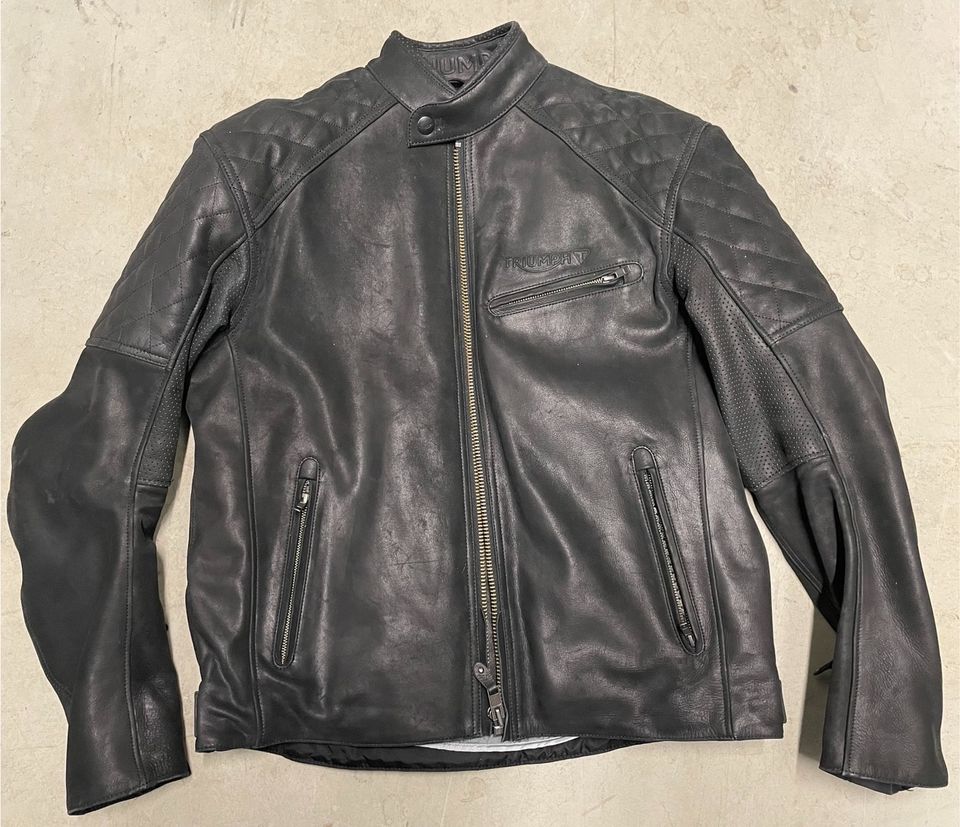 Triumph Arno Quilted Lederjacke XL schwarz Motorradjacke in Hamburg