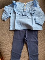 Set Bluse Shirt Leggings blau Blumen Baby 68 Bielefeld - Altenhagen Vorschau