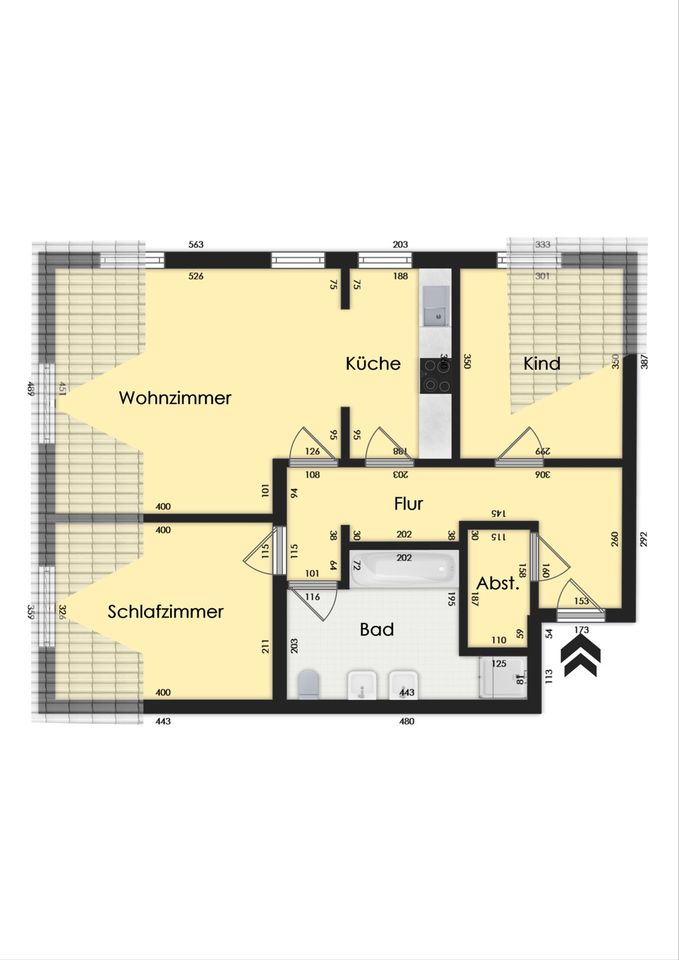 3 Raum Wohnung mit Stellplatz und Einbauküche zu vermieten in Suhl