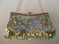Handtasche Damen Ausgehtasche Gold Perlen Steine Fashion Bayern - Hösbach Vorschau