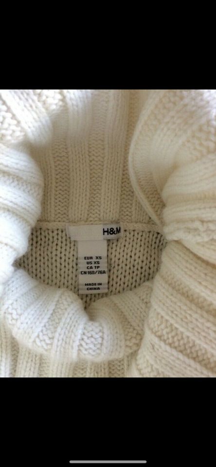 Kurzarm Pullover Rollkragen angora wollweiss Gr. Xs in Hemmingen