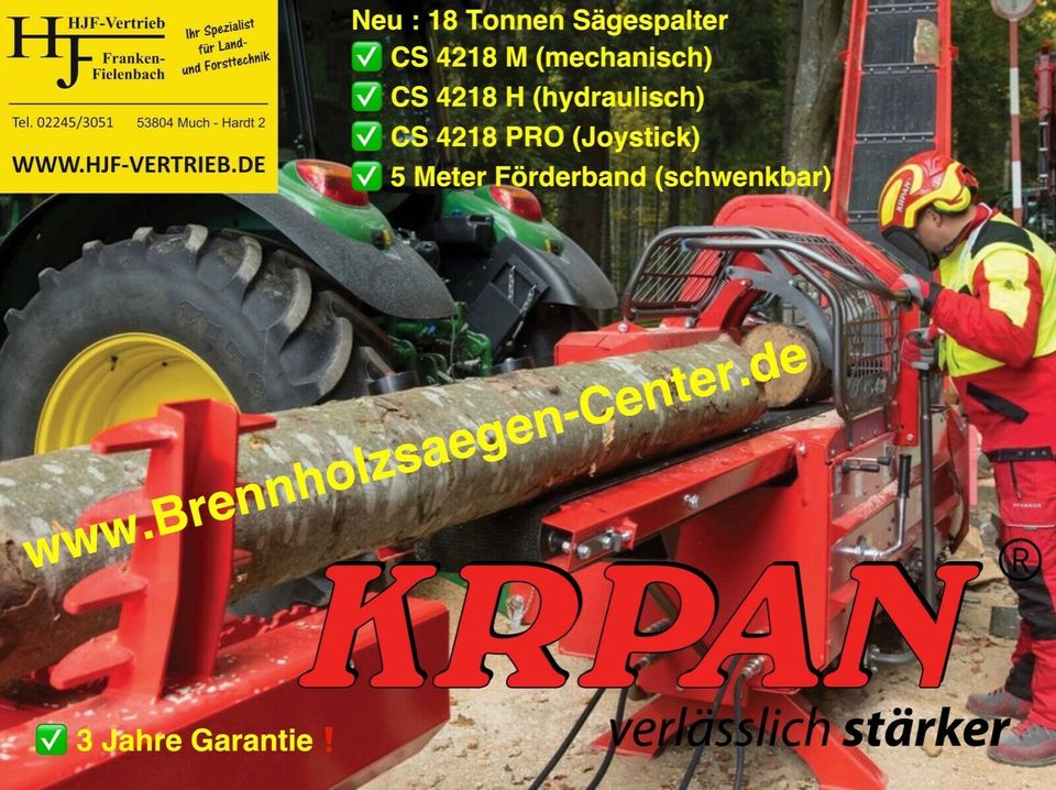 ⚠️ Krpan® CS 4218 H, Sägespaltautomat, Brennholzautomat in Much