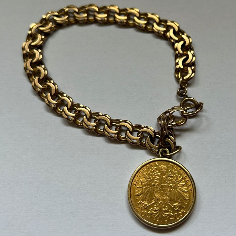Goldarmband mit 20 Kronen Goldmünze in Lübeck