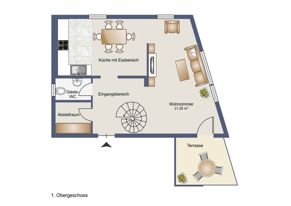 3-Zimmer Maisonettewohnung mit zwei Dachterrassen in Mainz