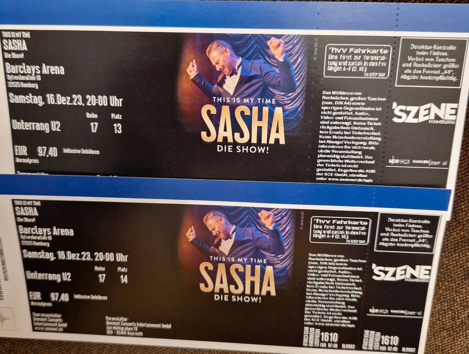 2 Tickets für Sascha Die Show! in Hamburg (VB 100€/Karte) in Bardowick