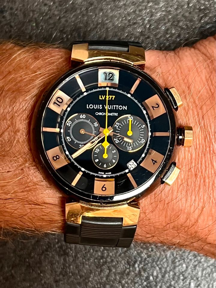 12.500€ Louis Vuitton Tambour 18k Chronograph Uhr + Omega + Rolex