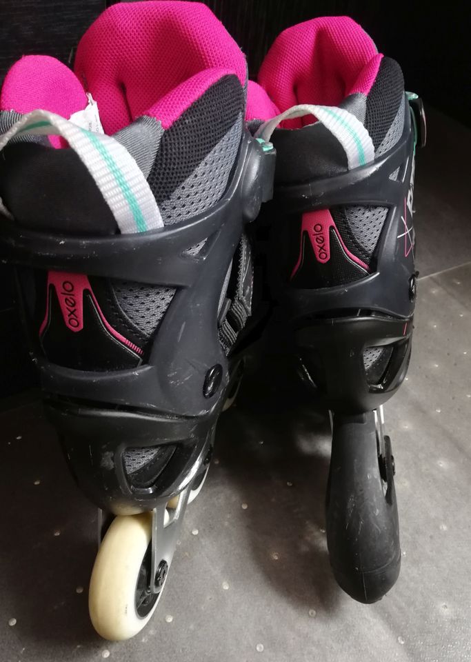 OLEXO Kinder Inlineskates schwarz, grau, pink Gr 35-38 in Wuppertal