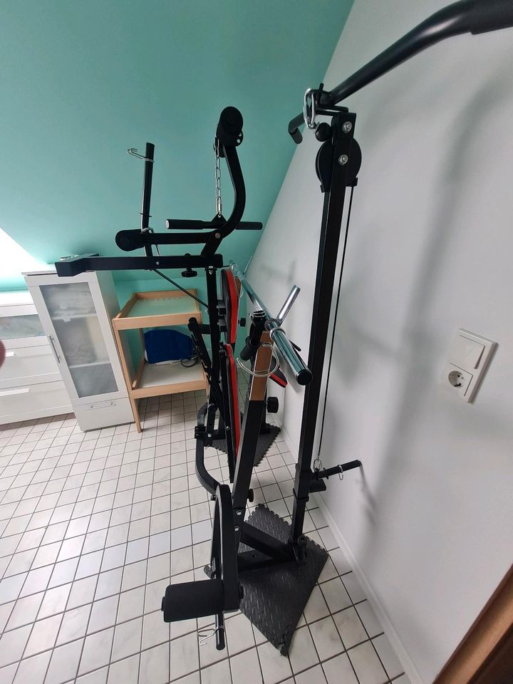 Christopeit Sport Hantelbank Power XL [zusammenklappbar] + 150 KG in Schmelz