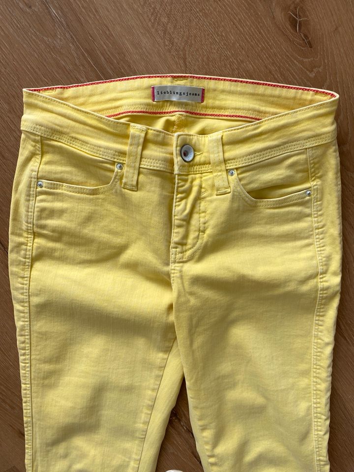 MAC Lieblingsjeans Damen Jeans Hose Skinny Fit Gr. 34/30 gelb in Willmering