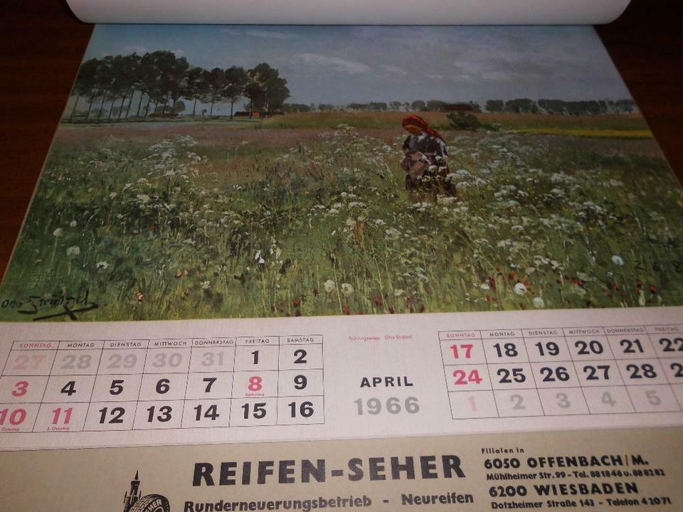 Alter DUNLOP Wandkalender von 1966 in Rabenau