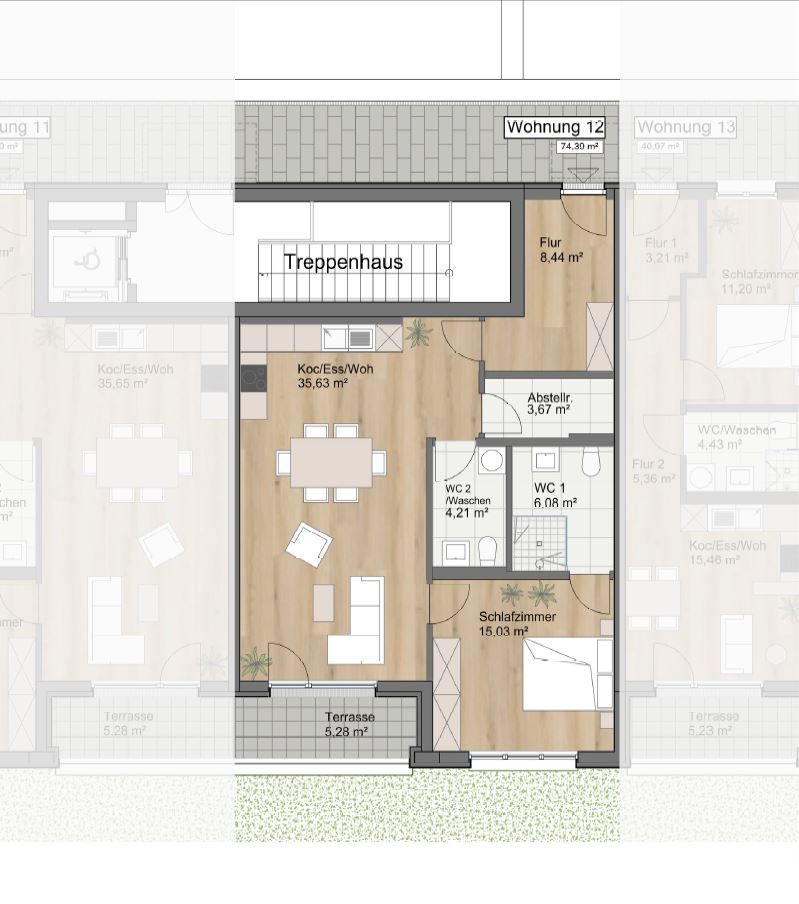 2 ZKB-Wohnung mit Terrasse und Aufzug in Völklingen