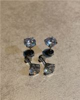 Titan Ohrstecker weiß Zirkonia 6mm neu Piercing Baden-Württemberg - Ludwigsburg Vorschau