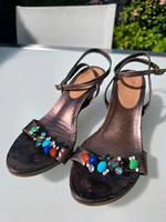 Pumps Sandalen Slingpumps Strass Glitzer 39 bronze braun Hessen - Hanau Vorschau
