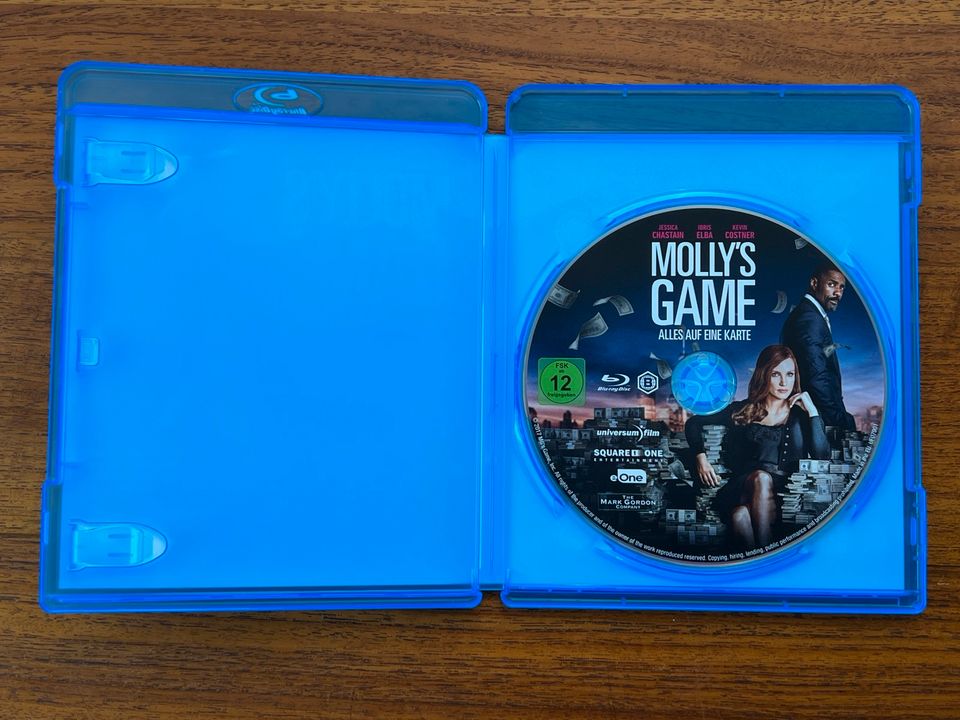 Molly‘s Game Blu-ray Idris Elba Jessica Chastain FSK12 in Rabenholz