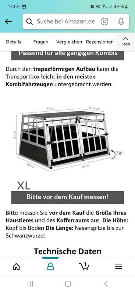 Hunde Auto Box in Moritz