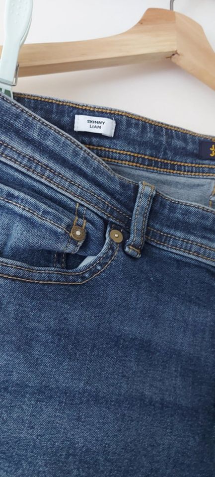 Größe 170, 15 Jahre, Jack & Jones - Jeans, skinny Liam, blau, Jun in Taunusstein