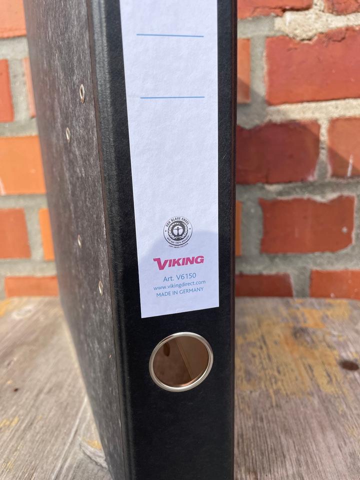 Viking Ordner DINA4 50 mm Schwarz 2 Ringe Pappkarton Wolkenmarmo in Wismar