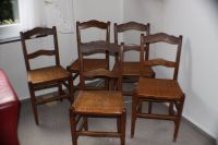5 Stühle Küchenstühle Holz mit Geflecht antik 40er Jahre ? Nordrhein-Westfalen - Emsdetten Vorschau