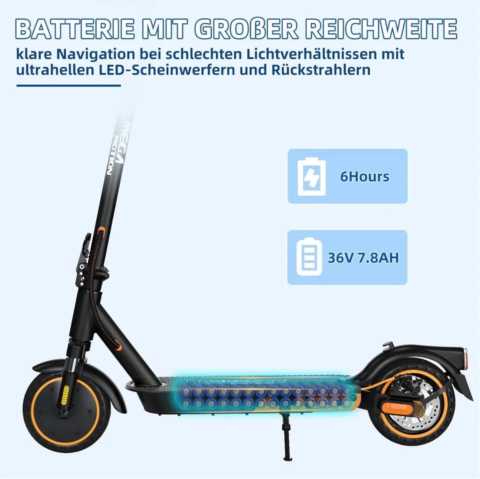 E-Scooter Mega Motion +Tasche + Strassenzulassung 400W in Remscheid