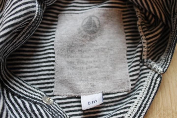 Petit Bateau Langarmbody Body schwarz weiß gestreift Gr.6M, 68 in Berlin